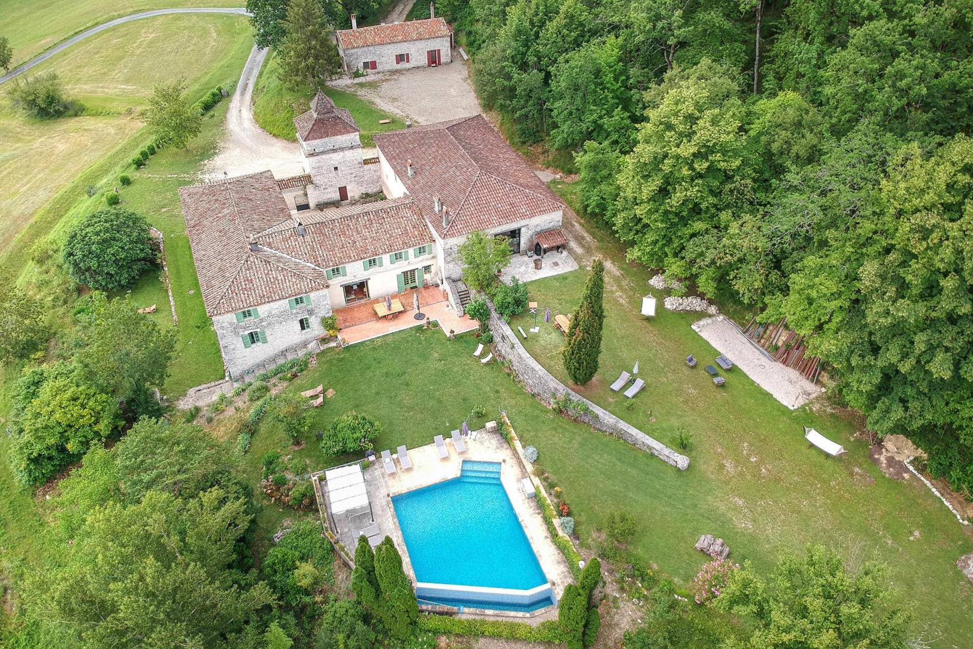 ホテル Manoir Le Moulinal47 - Vue Panoramique Courbiac エクステリア 写真