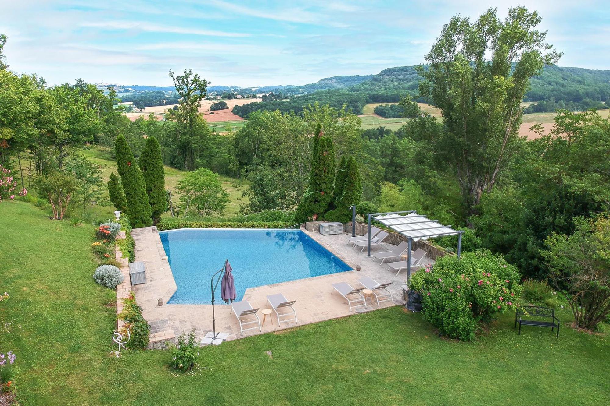 ホテル Manoir Le Moulinal47 - Vue Panoramique Courbiac エクステリア 写真